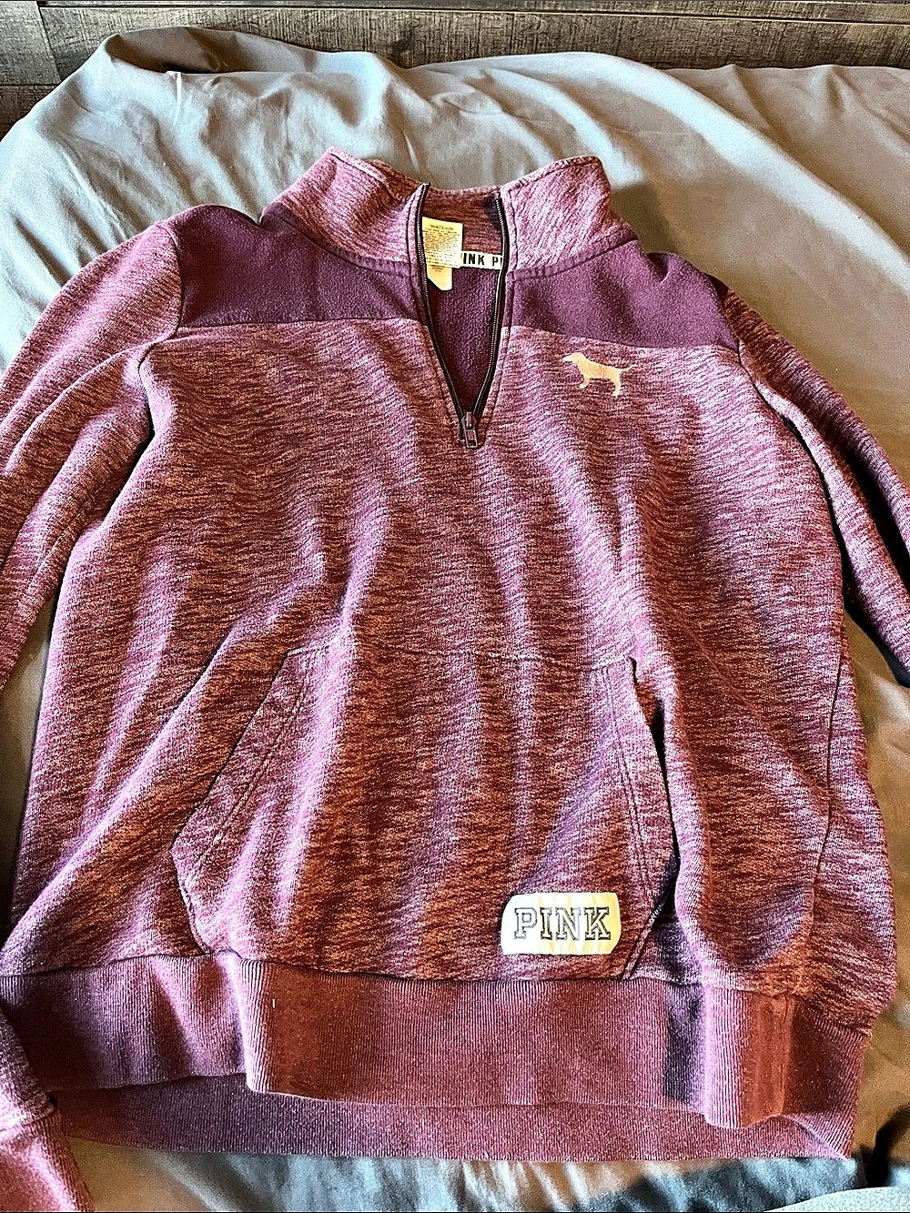PINK Quarter Zip Pullover Size Medium